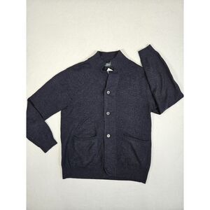 Rodd & Gunn West Eyreton Knit Cardigan Midnight Blue Wool Italian Yarn Men Large